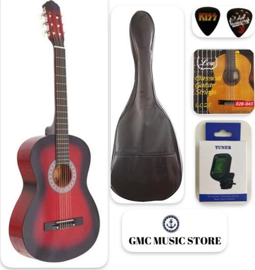 Gmc Tam Boy 4/4 Kırmızı Klasik Gitar Seti