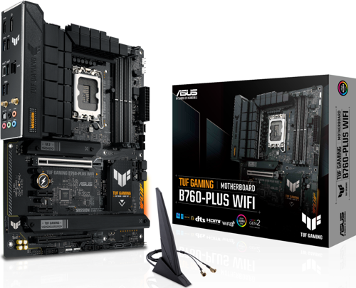 TUF GAMING B760-PLUS WIFI, 4xDDR5, 3x M.2, HDMI, DP, 2xType-C, Wi-Fi 6, Bluetooth v5.2, 12-13.Nesil, LGA1700 Soket,