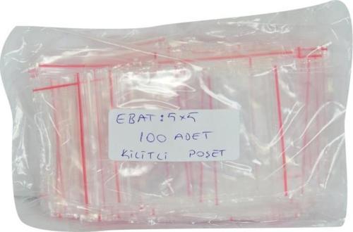 Kilitli Naylon Torba Poşet 5X5 Cm Şeffaf 100 Adet 1 Paket
