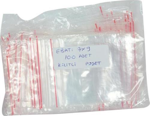 Kilitli Naylon Torba Poşet 7X9 Cm Şeffaf 100 Adet 1 Paket