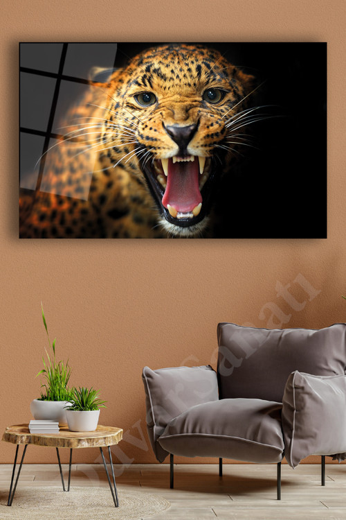Jaguar Cam Tablo Modern Ev Ofis Salon Hediyelik Büyük Tablo