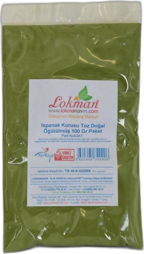 Doğal Öğütülmüş Ispanak Kurusu Ispanak Tozu 100  gr Paket
