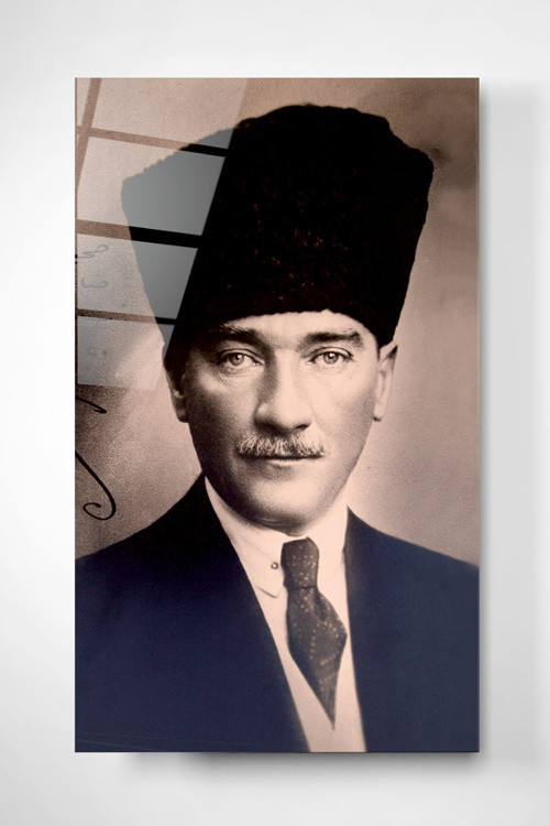 Atatürk Cam Tablo Dekoratif Cam Tablo
