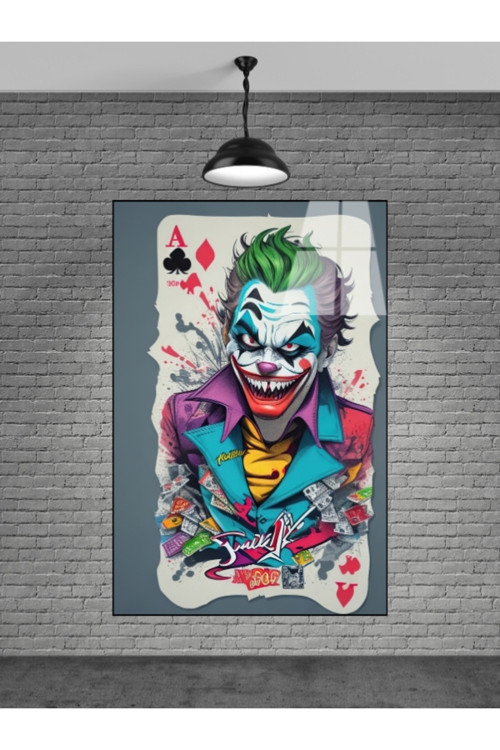 Joker Kartı Cam Tablo Ev Dekorasyon Balkon Dekorasyonu Dekoratif Duvar Tablo Mutfak Tablo