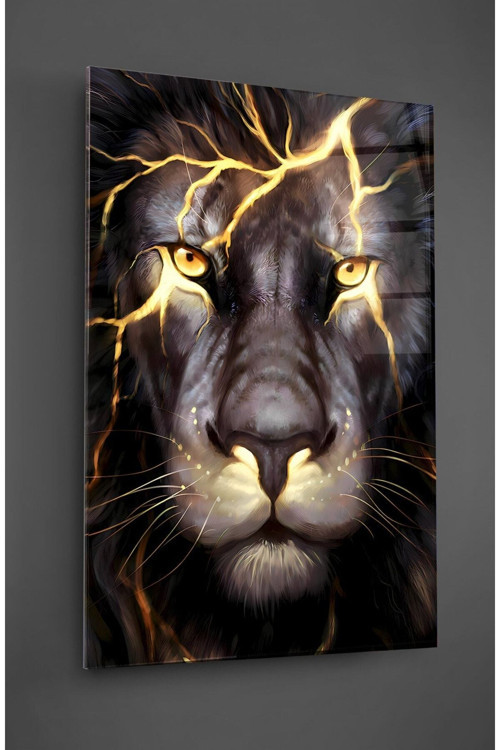 Neon Efekt Aslan Cam Tablo