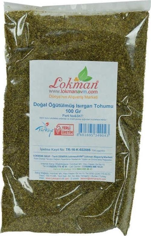 Doğal Öğütülmüş Isırgan Otu Tohumu Katkısız Tozu 100GR Paket