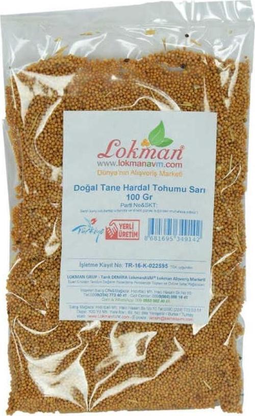 Doğal Sarı Hardal Tohumu Tane Saf Sarı Hardal Tohum 100GR