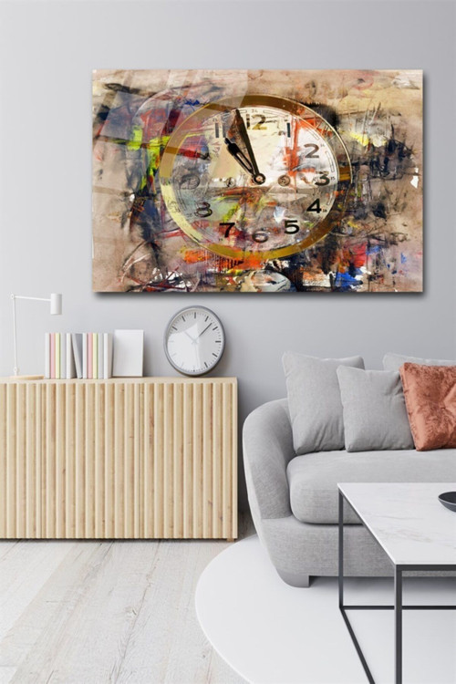 Saat Cam Tablo | Hediyelik Dekoratif Ofis Mutfak