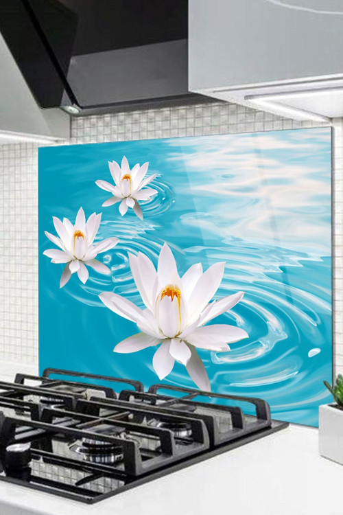 50X50 Cm Cam Ocak Arkası Koruyucu Tezgah Ankastre Arkası Koruyucu | Mermer