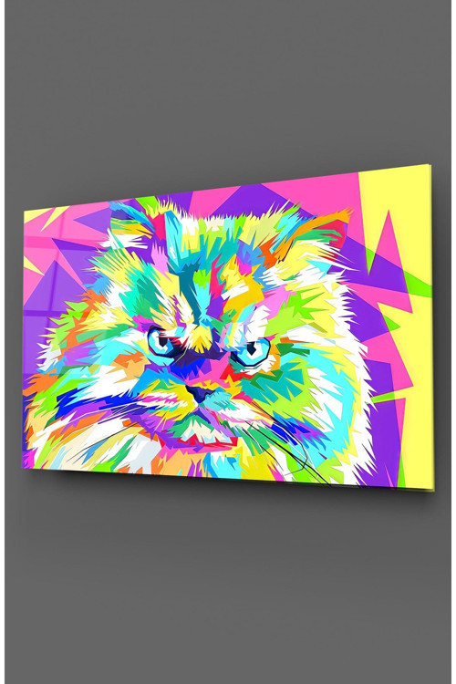 Kedi Pop Art Cam Tablo
