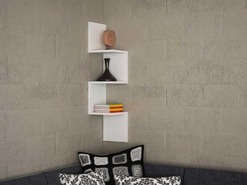 Corner Duvar Rafı Beyaz