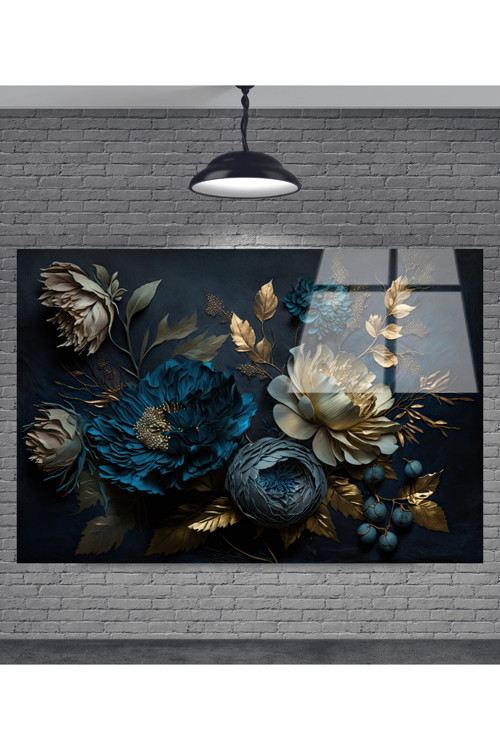 Çiçek Dekoratif Temperli Cam Tablo