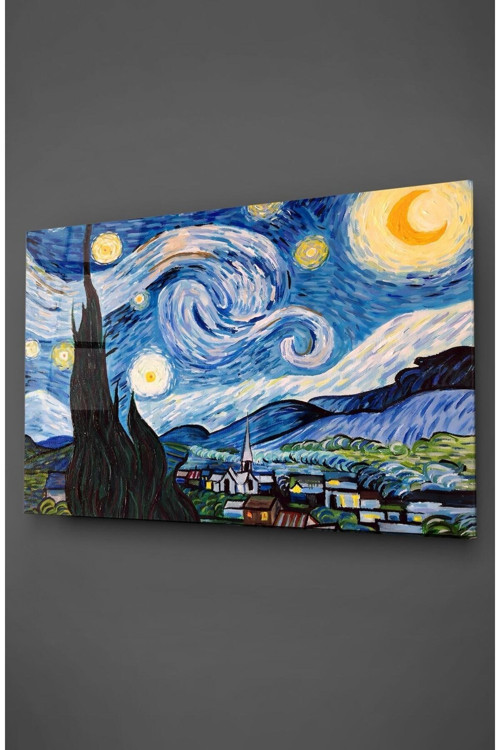 Yıldızlı Gece Cam Tablo