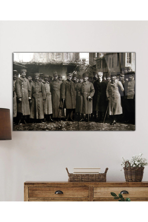 Mustafa Kemal Atatürk Ve Ordu Savaş Hatırası Cam Tablo Temperli Ve Rodajlı Dayanıklı Cam