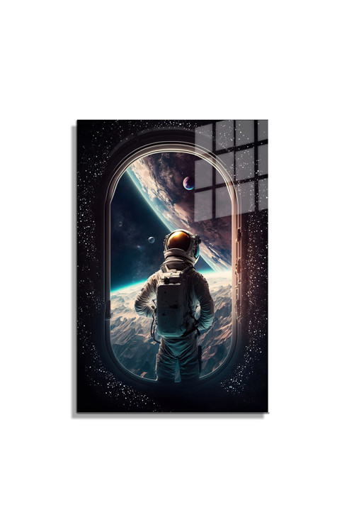 Space/Uzay Yapay Zeka Özel Tasarım Cam Tablo Ofis Mutfak Çocuk Odası Salon 104