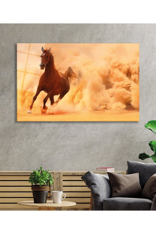 Koşan Asil At Cam Tablo Darbelere Dayanıklı Kırılmaz Temperli