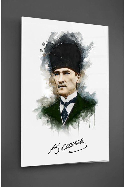 Atatürk Imzalı Cam Tablo