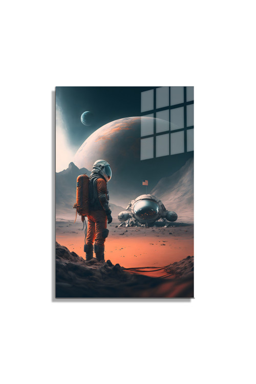 Space/Uzay Yapay Zeka Özel Tasarım Cam Tablo Ofis Mutfak Çocuk Odası Salon 128