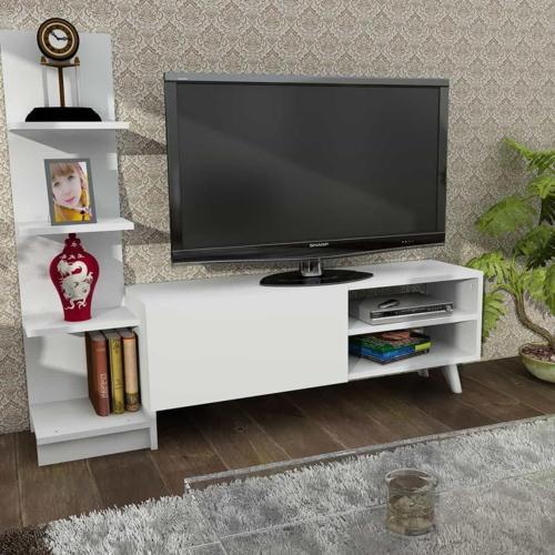 Salvador Kitaplıklı Tv Ünitesi Beyaz