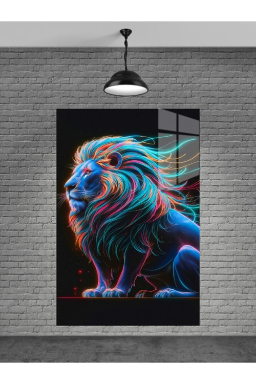 Aslan Cam Tablo Ev Dekorasyon Balkon Dekorasyonu Dekoratif Duvar Tablo Mutfak Tablo