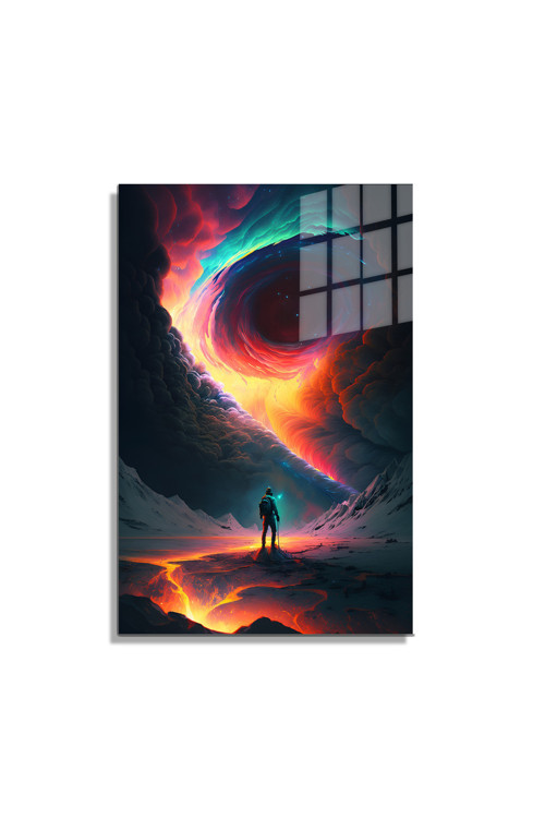 Space/Uzay Yapay Zeka Özel Tasarım Cam Tablo Ofis Mutfak Çocuk Odası Salon 93