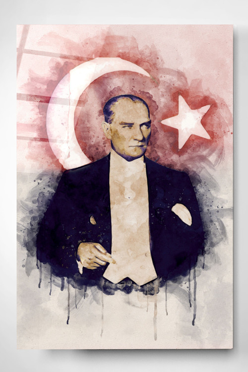 Atatürk Cam Tablo Dekoratif Cam Tablo