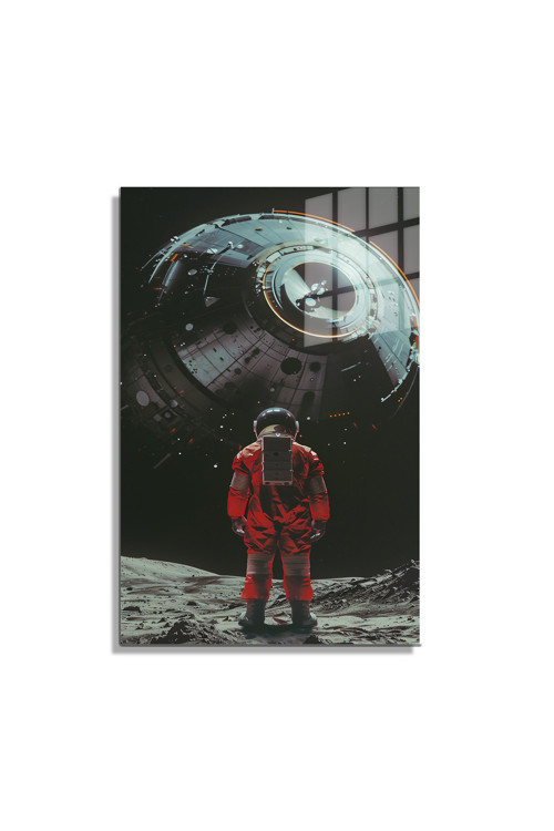 Space/Uzay Yapay Zeka Özel Tasarım Cam Tablo Ofis Mutfak Çocuk Odası Salon 132