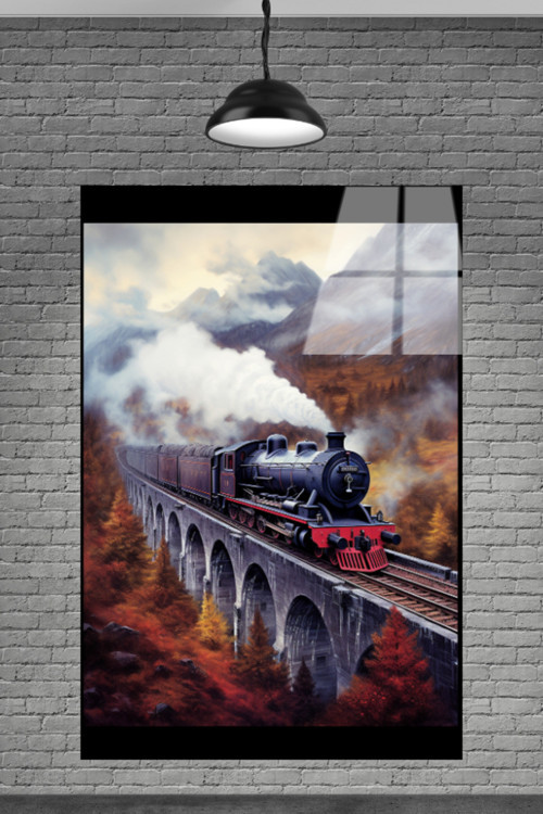 Metacam Eski Nostaljik Tren Görseli Cam Tablosu