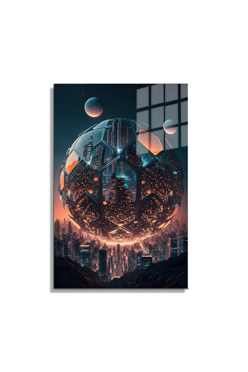 Space/Uzay Yapay Zeka Özel Tasarım Cam Tablo Ofis Mutfak Çocuk Odası Salon 161