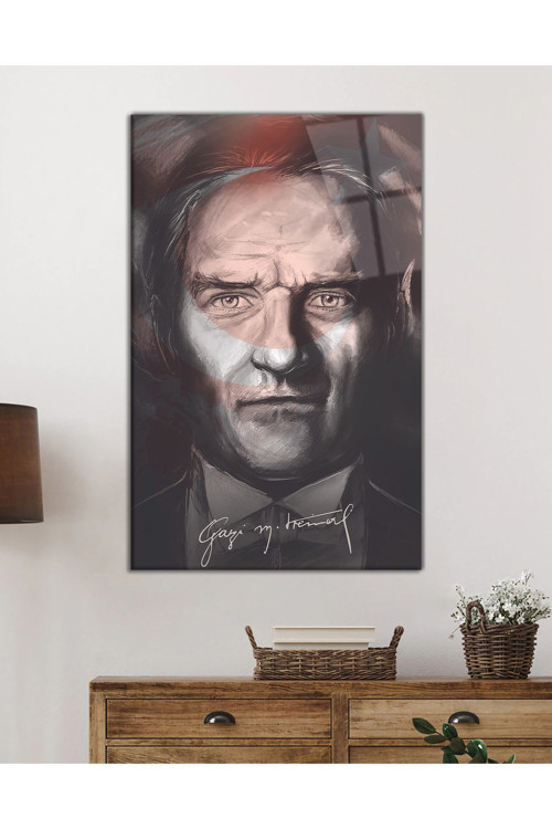 Gazi Mustafa Kemal Atatürk Cam Tablo Temperli Ve Rodajlı Dayanıklı Cam