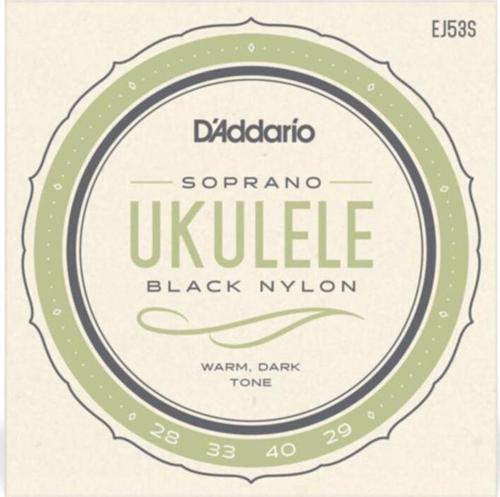 Daddarıo Ej53S Ukulele Tel Seti, Soprano, Black Nylon,