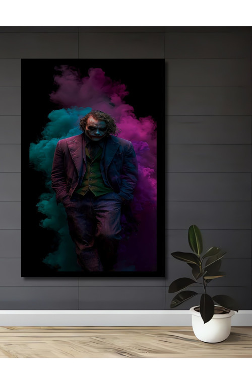 Çerçeve Görünümlü Joker Yağlı Boya Görünümlü Modern Sanat Ahşap Dekoratif Tablo