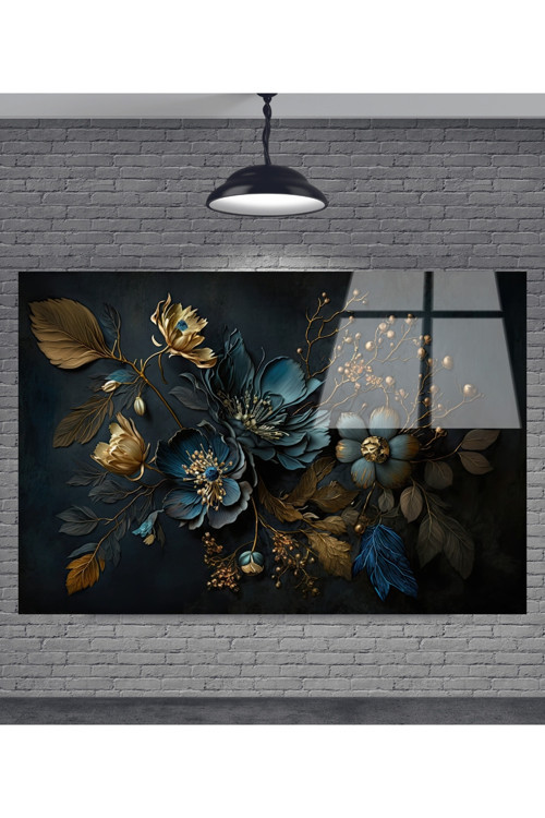 Çiçek Dekoratif Temperli Cam Tablo