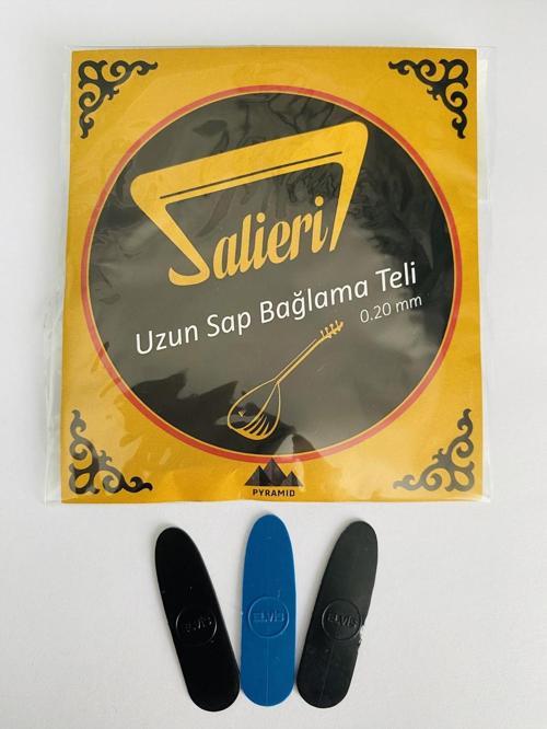 Salieri 0.20Mm Pyramid Uzun Sap Bağlama Teli + Mızrap Hediyeli
