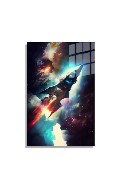 Space/Uzay Yapay Zeka Özel Tasarım Cam Tablo Ofis Mutfak Çocuk Odası Salon 58