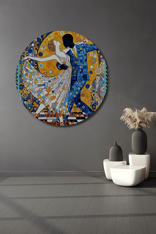 Modern Sanat Sulu Boya Görünümlü Ahşap Ev Antre Salon Ofis Mutfak Yatak Odası Tablo