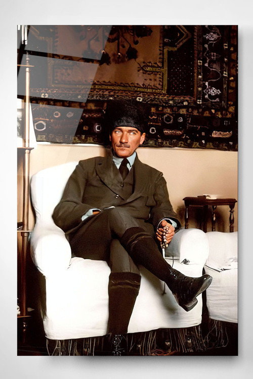 Atatürk Cam Tablo Dekoratif Cam Tablo