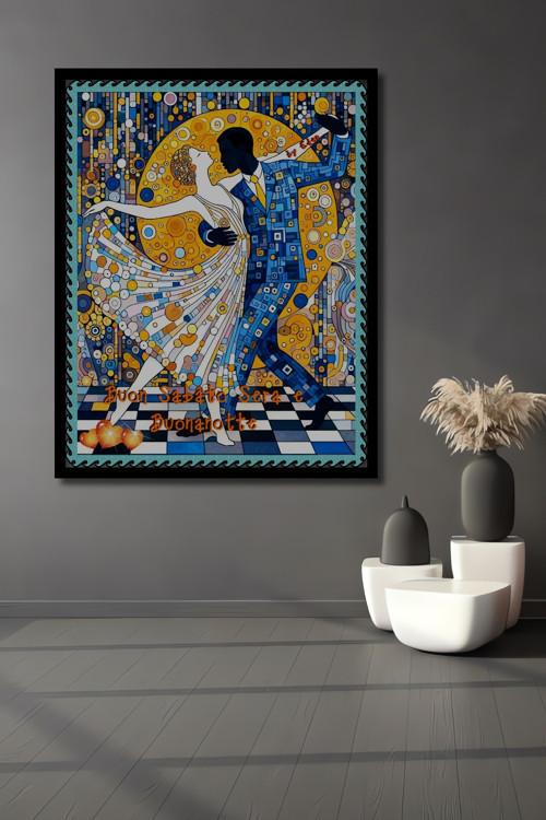 Çerçeve Görünümlü Modern Sanat Sulu Boya Görünümlü Ahşap Tablo