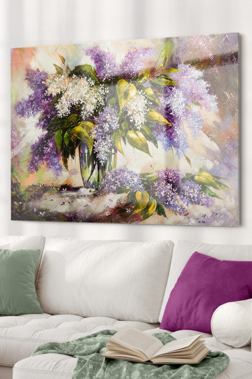 Vazo Ve Çiçek Temalı | Çiçek Temalı Cam Tablo | 50X70 Cm