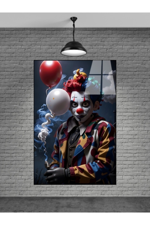 Balonlarla Birlikte Joker Cam Tablo