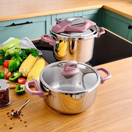 Perfect Pink İndüksiyon Tabanlı Düdüklü Tencere Seti 4+6 Lt