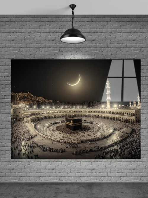Muhteşem Kabe Mekke Cam Tablo
