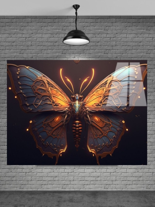 3D Kelebek Cam Tablo Ev Dekorasyon Balkon Dekorasyonu Dekoratif Duvar Tablo Mutfak Tablo