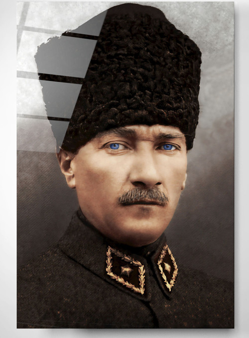 Atatürk Cam Tablo Dekoratif Cam Tablo