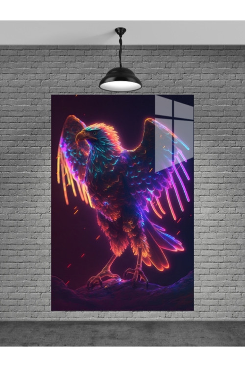 Neon Kartal Cam Tablo Ev Dekorasyon Balkon Dekorasyonu Dekoratif Duvar Tablo Mutfak Tablo