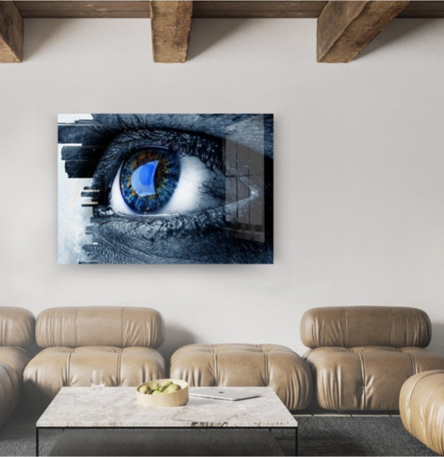 Göz Bakış Cam Tablo Göz Tabloları Insan Tabloları Duvar Dekor Büyük Tablo Cam Duvar Tablo