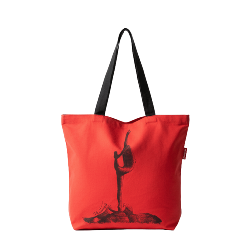 Bale Baskılı Kırmızı Bez Çanta