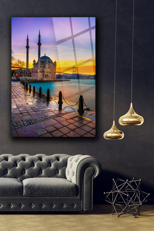 Istanbul Ortaköy Cam Tablo | Hediyelik Dekoratif Ofis Mutfak