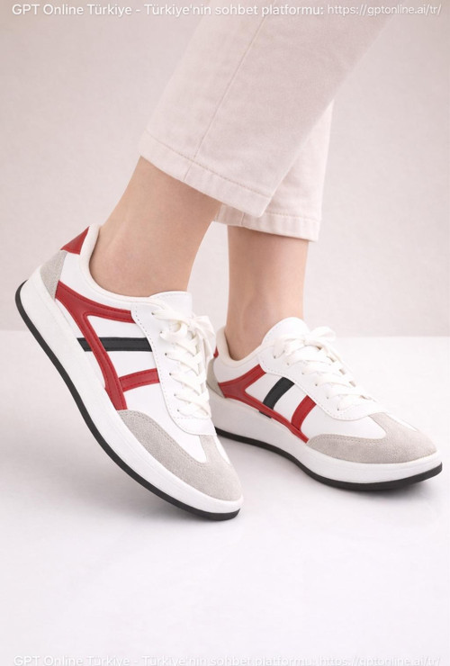Unisex Günlük Spor Ayakkabı Bağcıklı Şerit Detaylı Sneaker