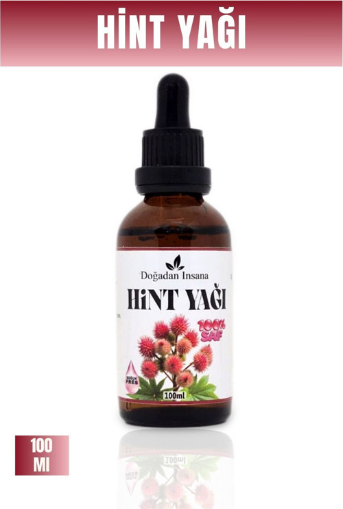 Hint Yağı Soğuk Sıkım 100Ml %100 Saf Ve Doğal Castor Oil Ricinus Communis